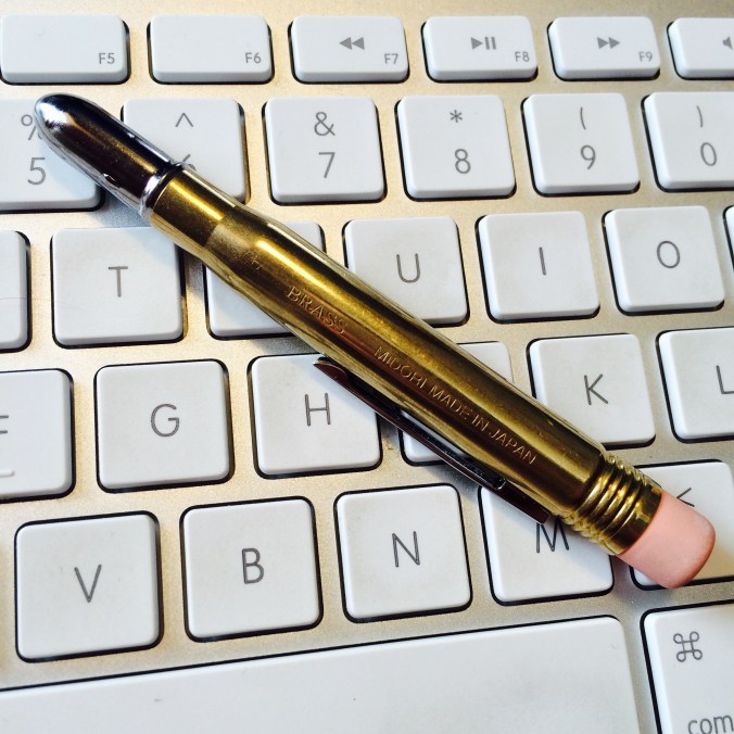 midori-brass-bullet-pencil-keyboard