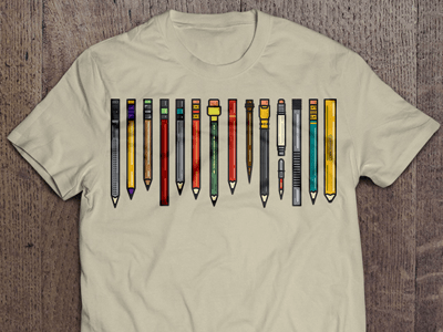 Woodclinched Pencil Vector Pack on a t-shirt