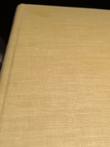 A close-up of the cloth binding on the Boorum & Pease memo book.