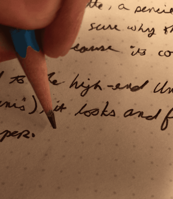 Writing with the Mitsubishi Uni Palette pencil